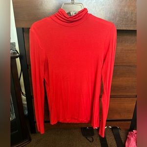 Orange/red long sleeve turtleneck